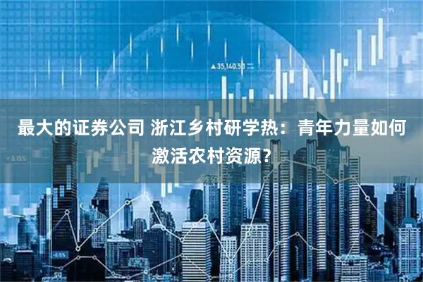 最大的证券公司 浙江乡村研学热：青年力量如何激活农村资源？